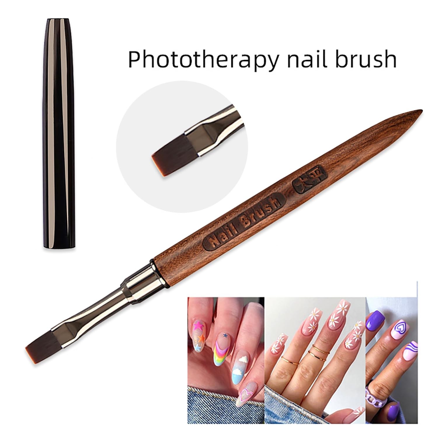 1pc Acrylic Nail Brush Sandalwood Nail Art Brushes Nail Painting Brush Nail C…