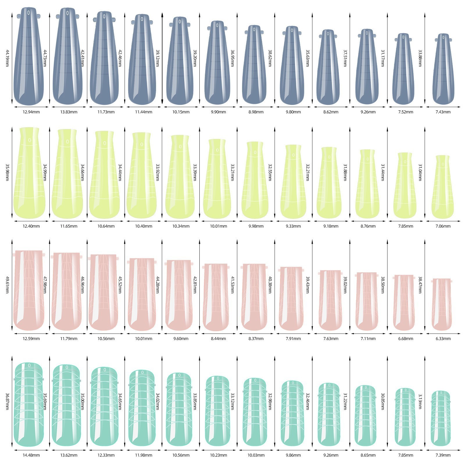 Various Colors Nail Form 144pcs Dual Forms Set for Poly Nail Gel Extension