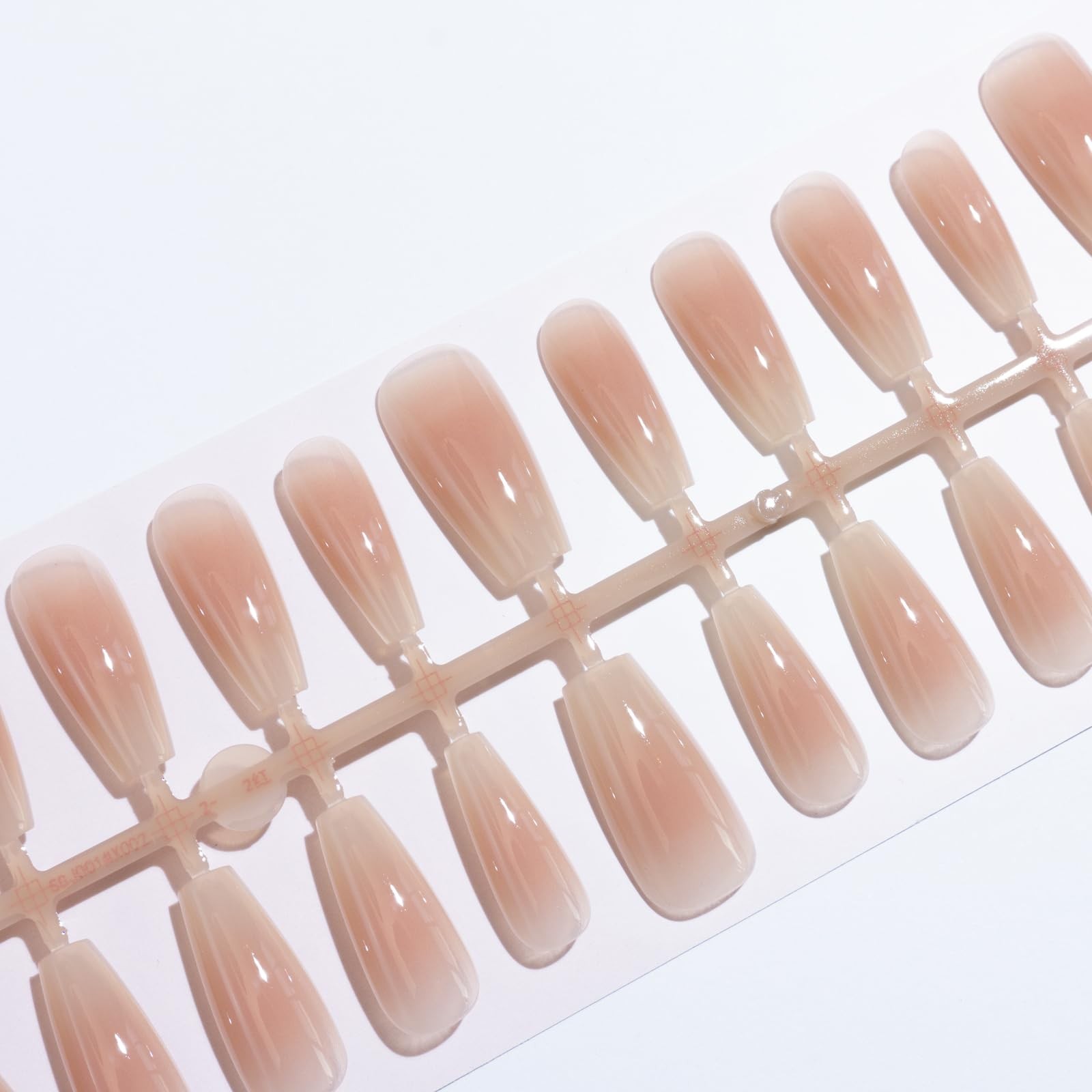 Glossy fake nails – 30 Piece XS S M Sprayed Gel Press on Nails feminine Blush…