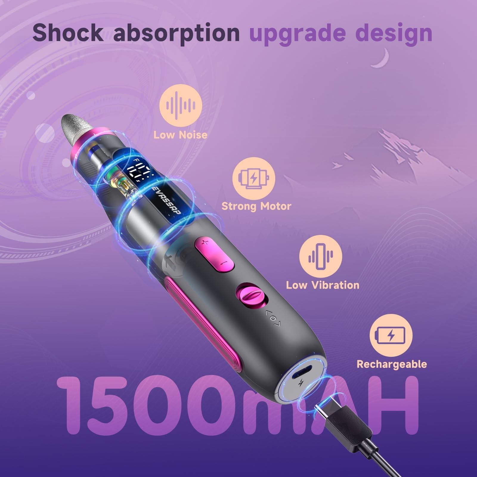 Professional Nail Drill,Electric Nail File kit for Acrylic Gel Nails,Electric…
