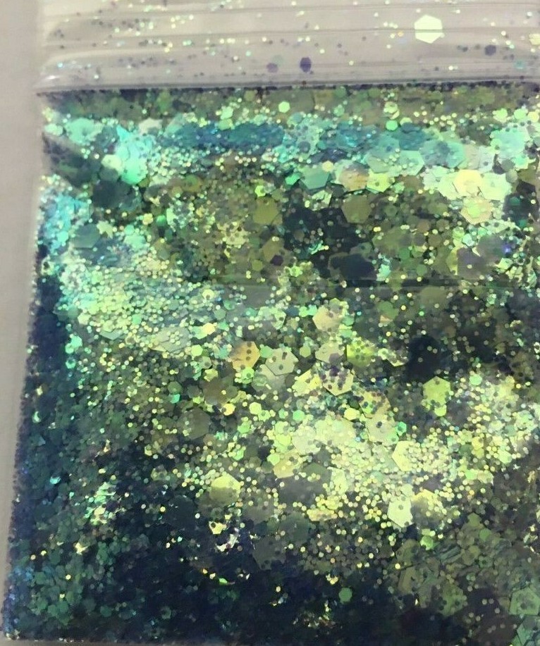 Super Sparkling Glitter Hexagon Mix-Sea Green Turquoise-Nail Art Craft-US