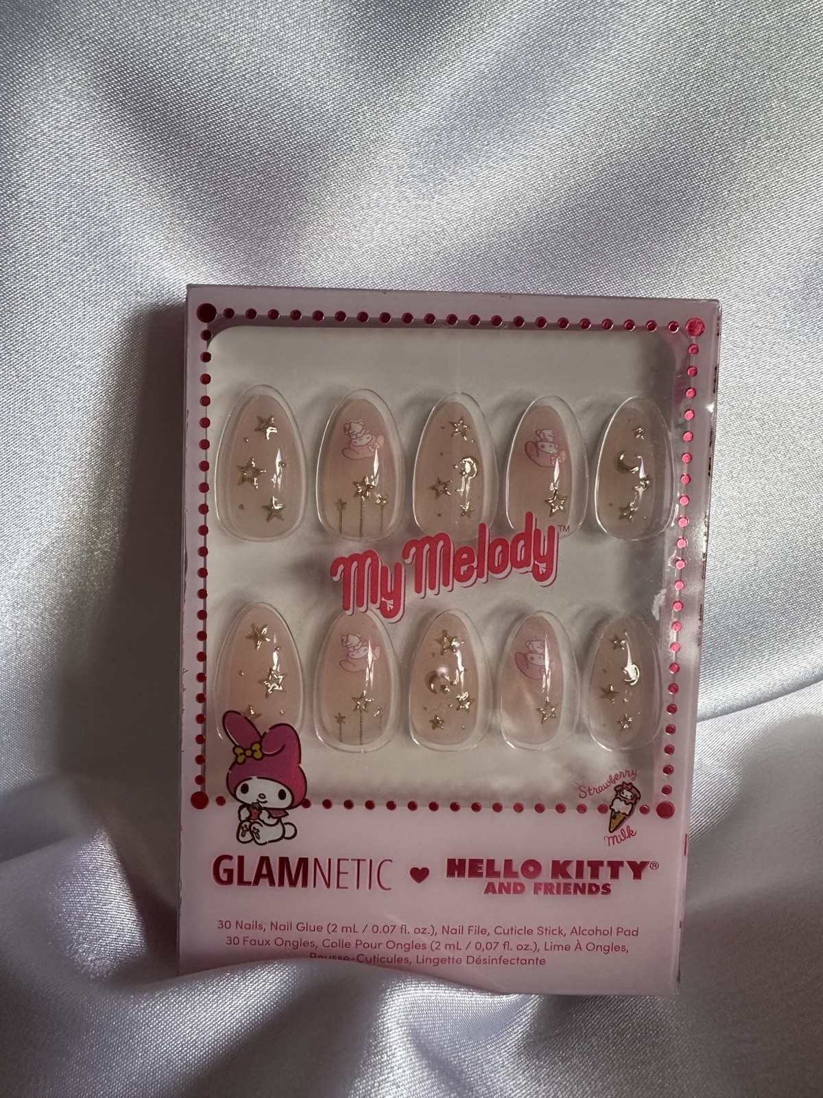 Glamnetic Hello Kitty and Friends My Melody Press-On Nails Pink Almond 3D Glue