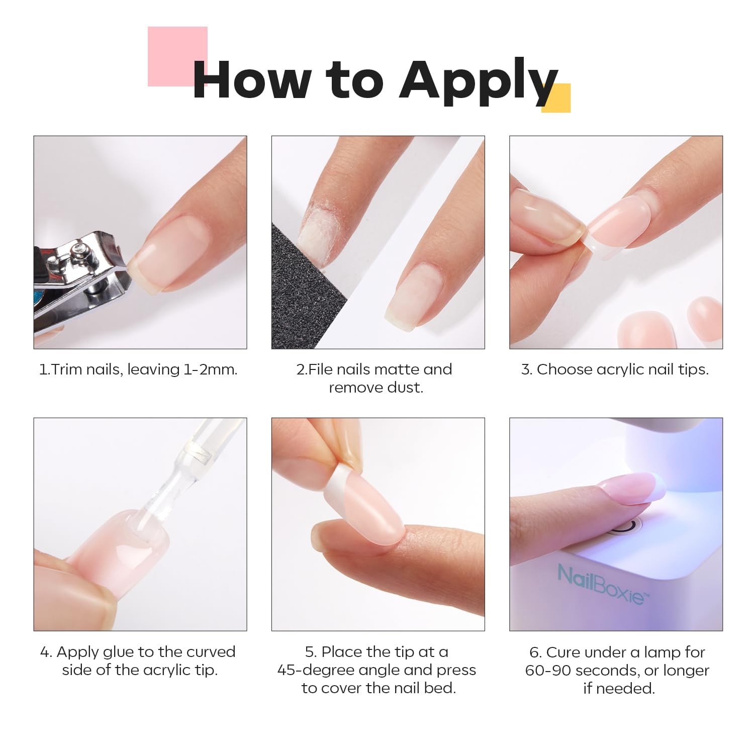 modelones NailBoxie Nail Glue for Press Ons Clear Tips Acrylic Nails 25 Pack