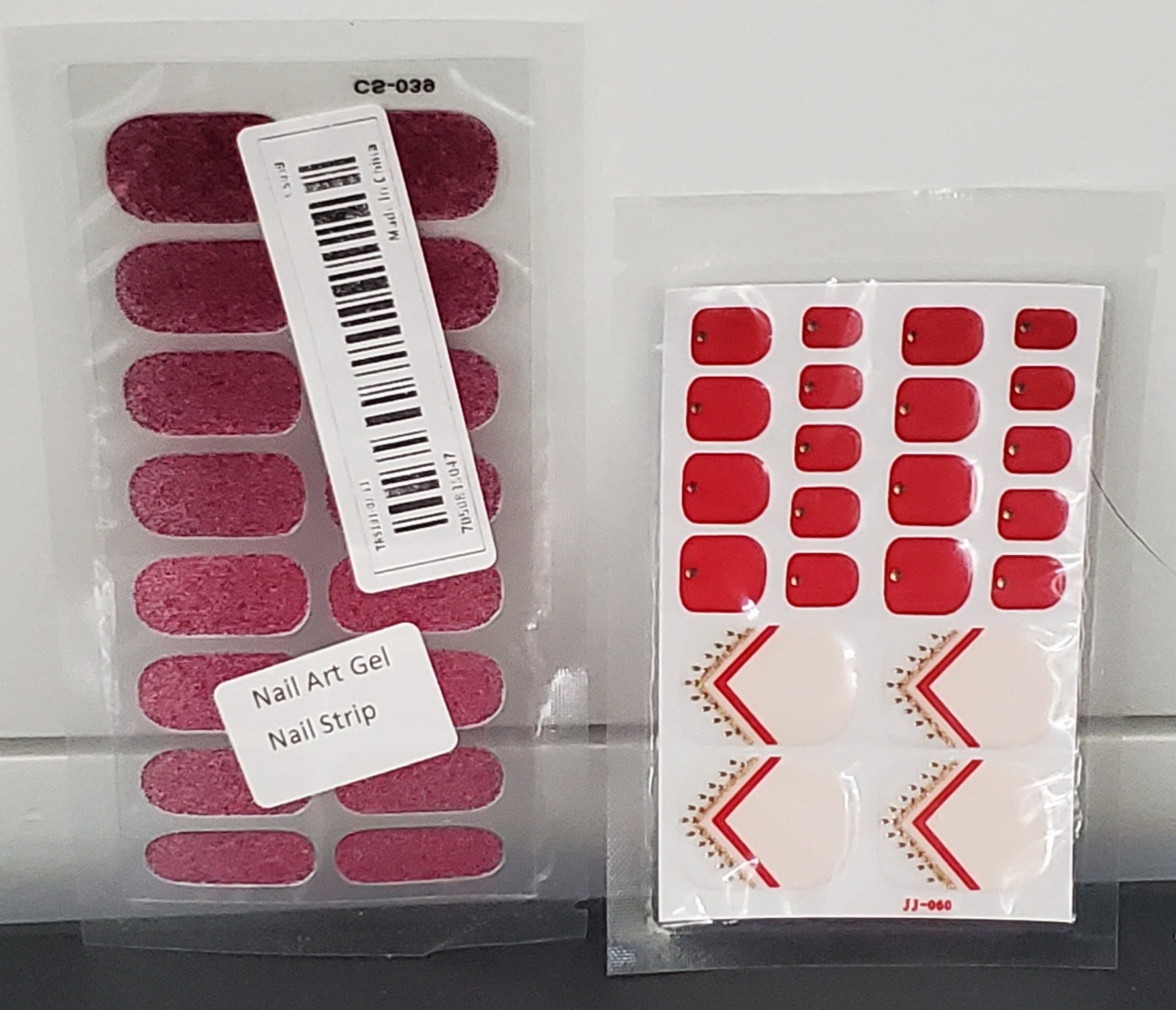 Lot of 4 Nail Art Gels / Nail Art Strip Sheets