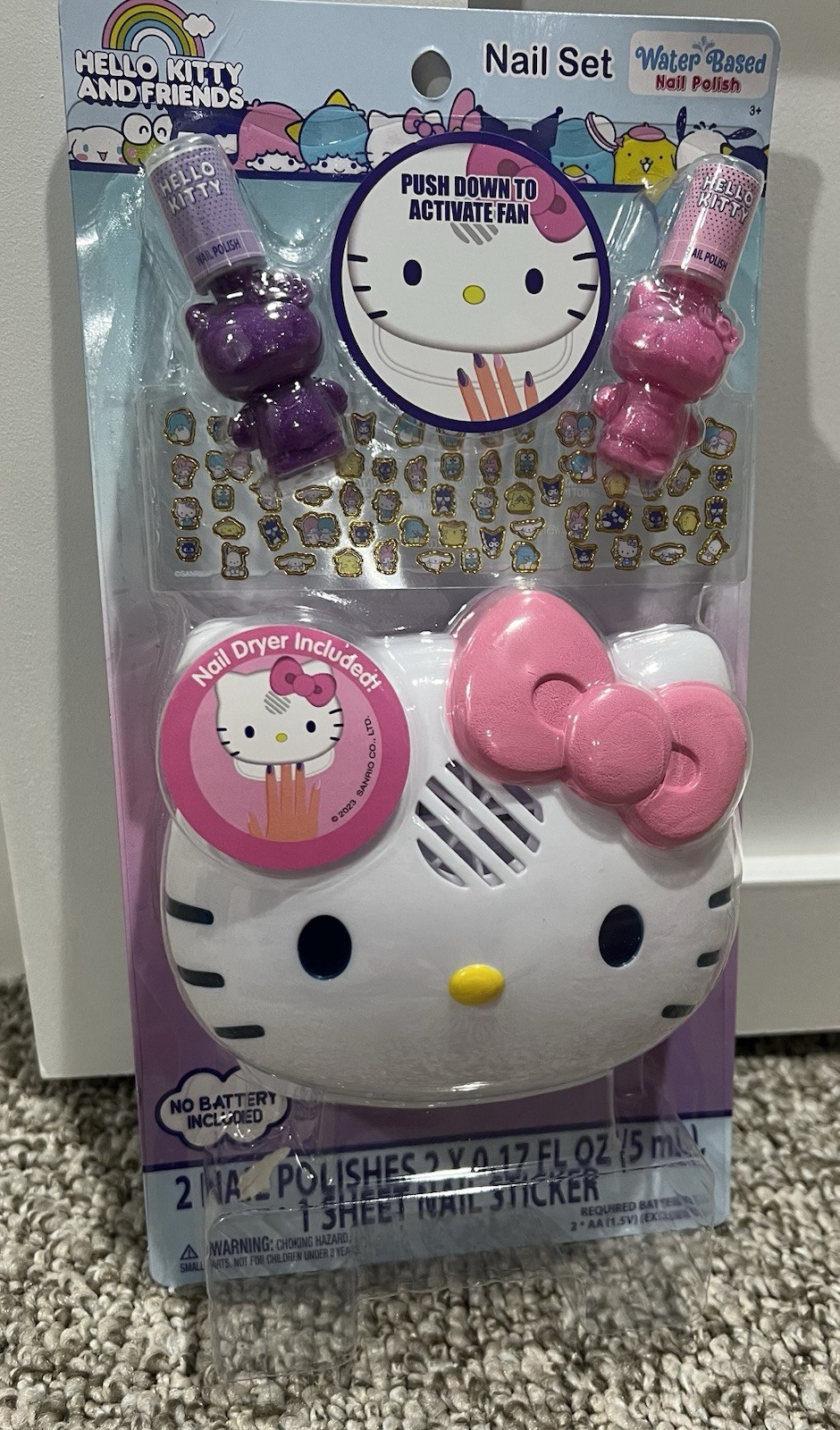 Hello Kitty Sanrio Gift Set Bundle Nail Art Kit Jewelry Case Dryer Lot 3 NIB