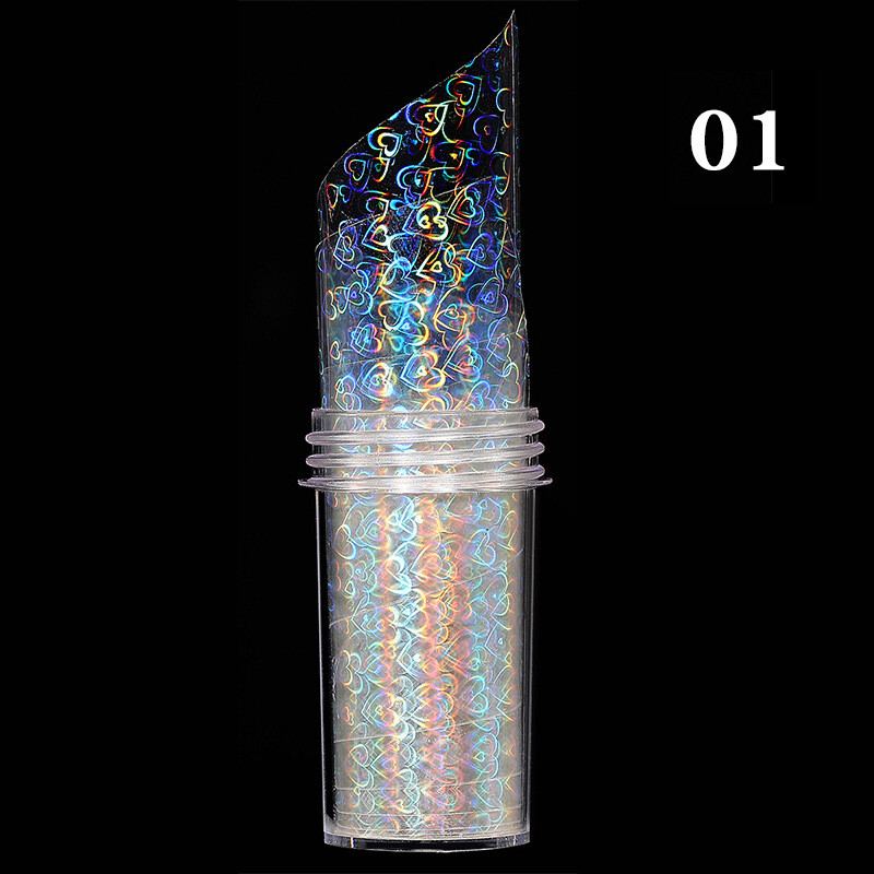 1 Rolls Holographic Nail Foil Punk Geometric Nail Art Transfer Stickers Glitter