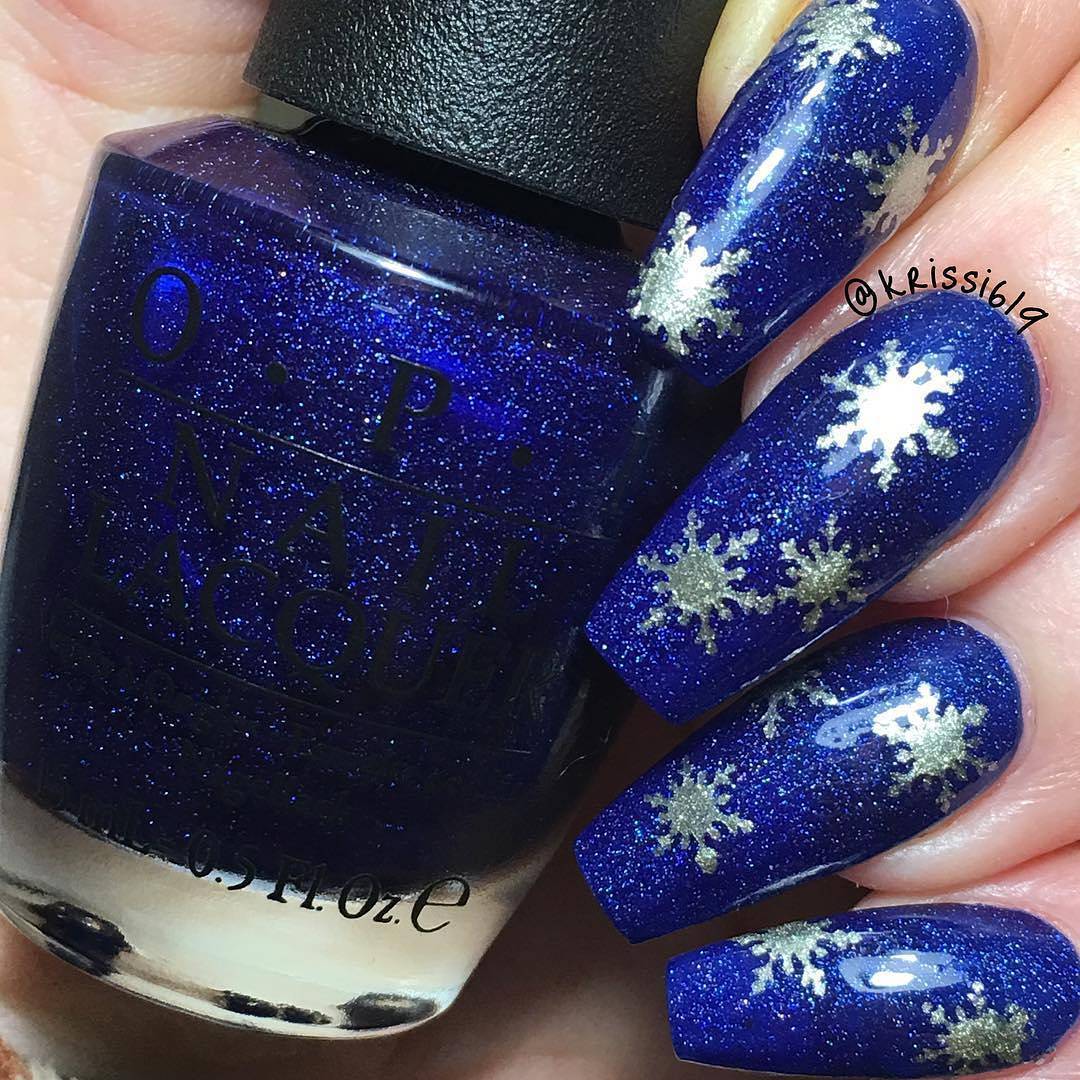 Silver Merry Snowflakes Stencils for Nails, Christmas Nails, Nail Art