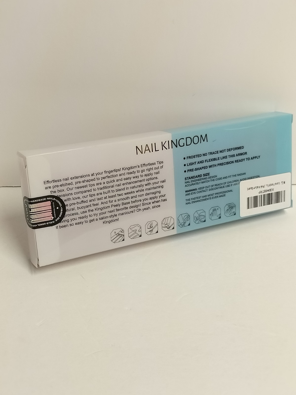 Nail Kingdom 240 Pieces Fake Nails – Full Cover Medium Length Pink False Nails