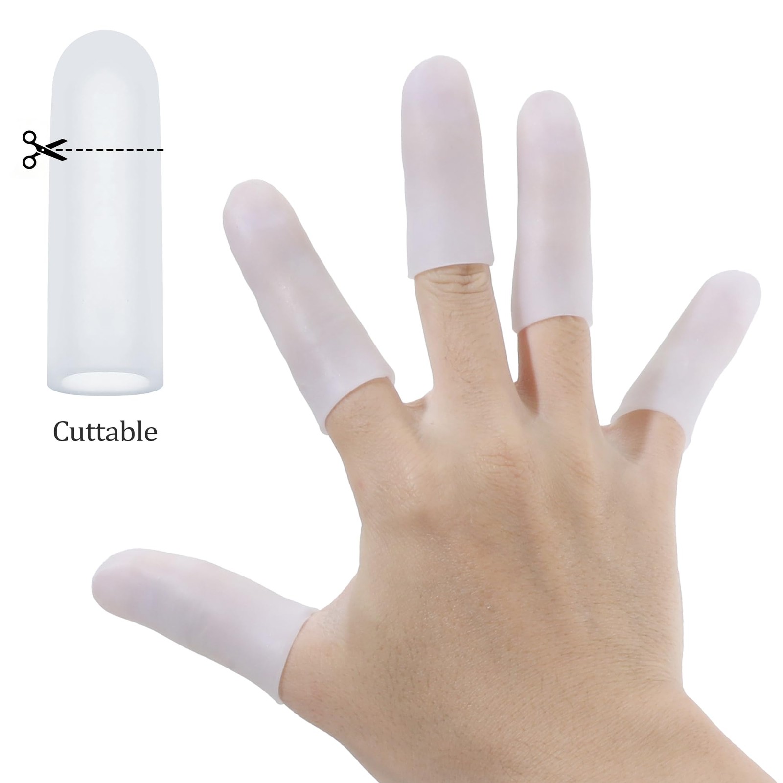 20 PCS Gel Silicone Finger Cots Protectors Sleeves Thumb Support Eczema Care