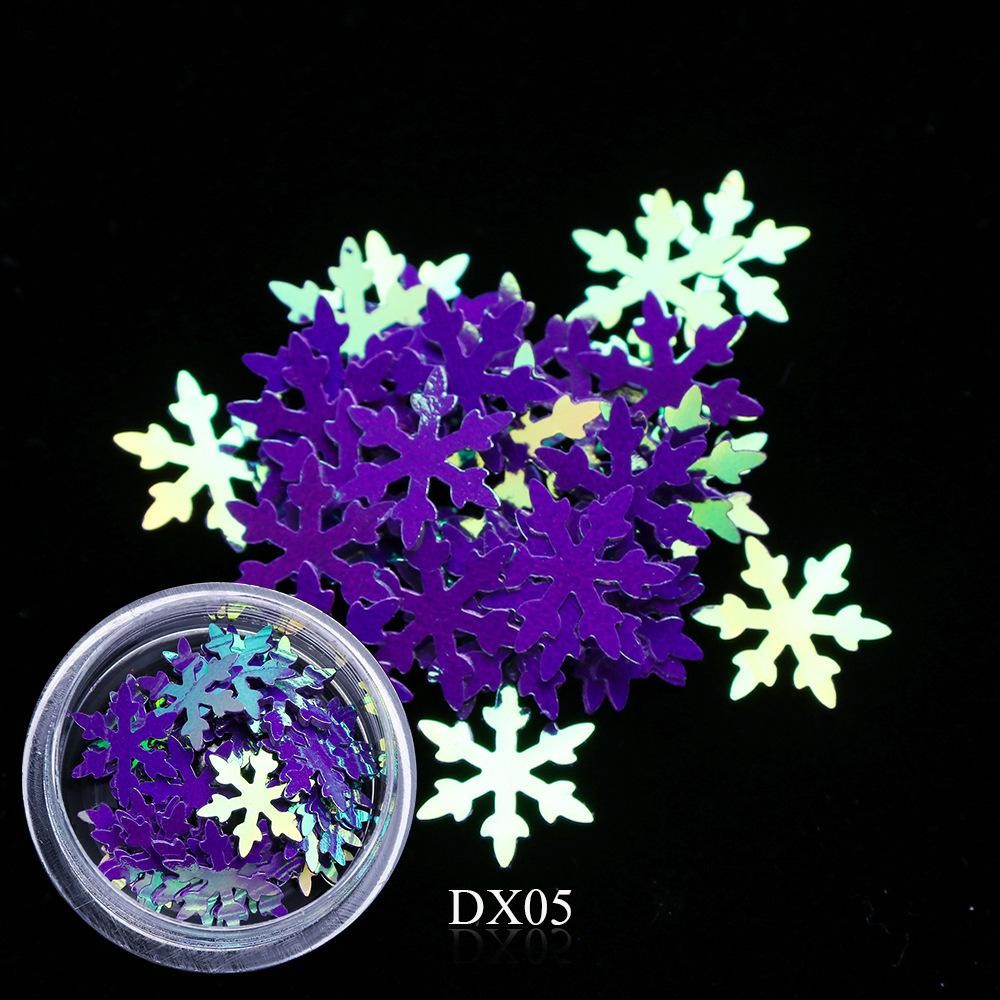 10mm Large Snowflake Nail Glitter, Holiday Nail Art Sequins in Storage Bottle
