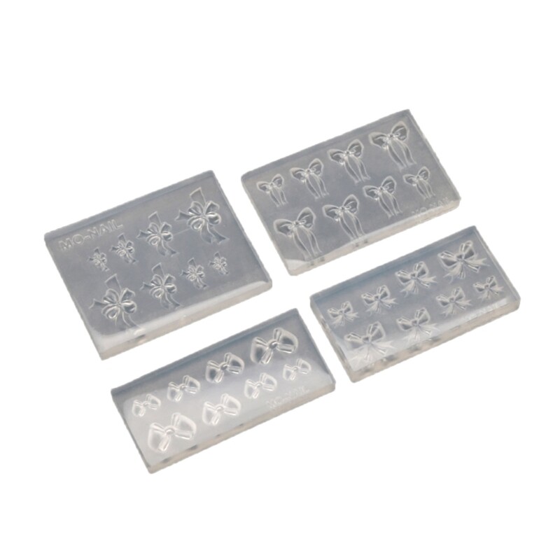 4pcs Easy to Use Mini Art Mold Bowknot Shaped Stencils Silicone Molds