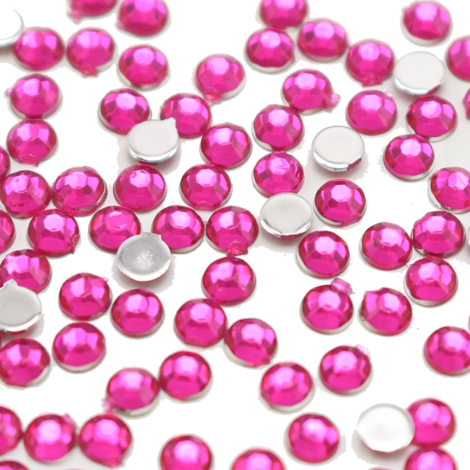 2000 Hot Pink Acrylic Faceted Round Flatbacks Rhinestone Gems 3mm 12ss Nail Art