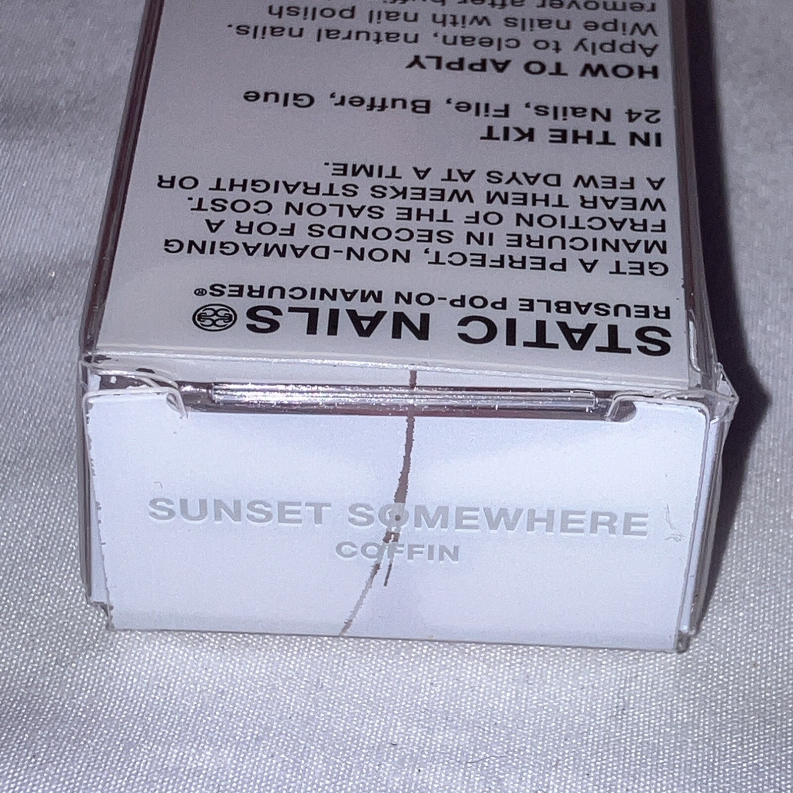 Static Nails Reusable Pop-On Manicure Set Glue-On Nails Sunset Somewhere Coffin