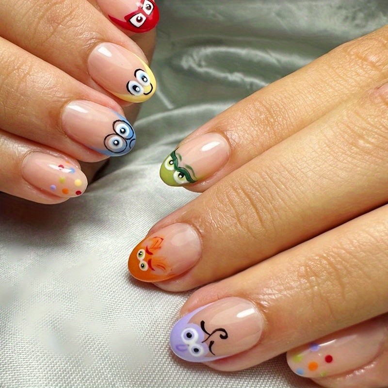 96pcs Cute Cartoon Press-On Nails Adorable Character Ready-to-Wear Wearable Nail