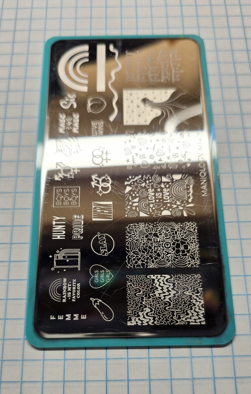 Maniology M147 Pride Gay Straight Rainbow Sis Love Sexual Nail Stamp Plate HTF