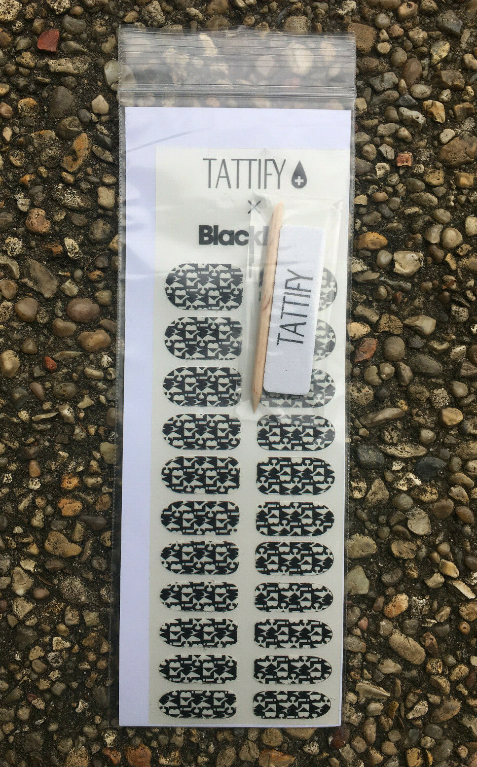 Tattify BlackMilk Nail Wraps – BlackMilk Logo Fresh Prints pattern (Set of 22)