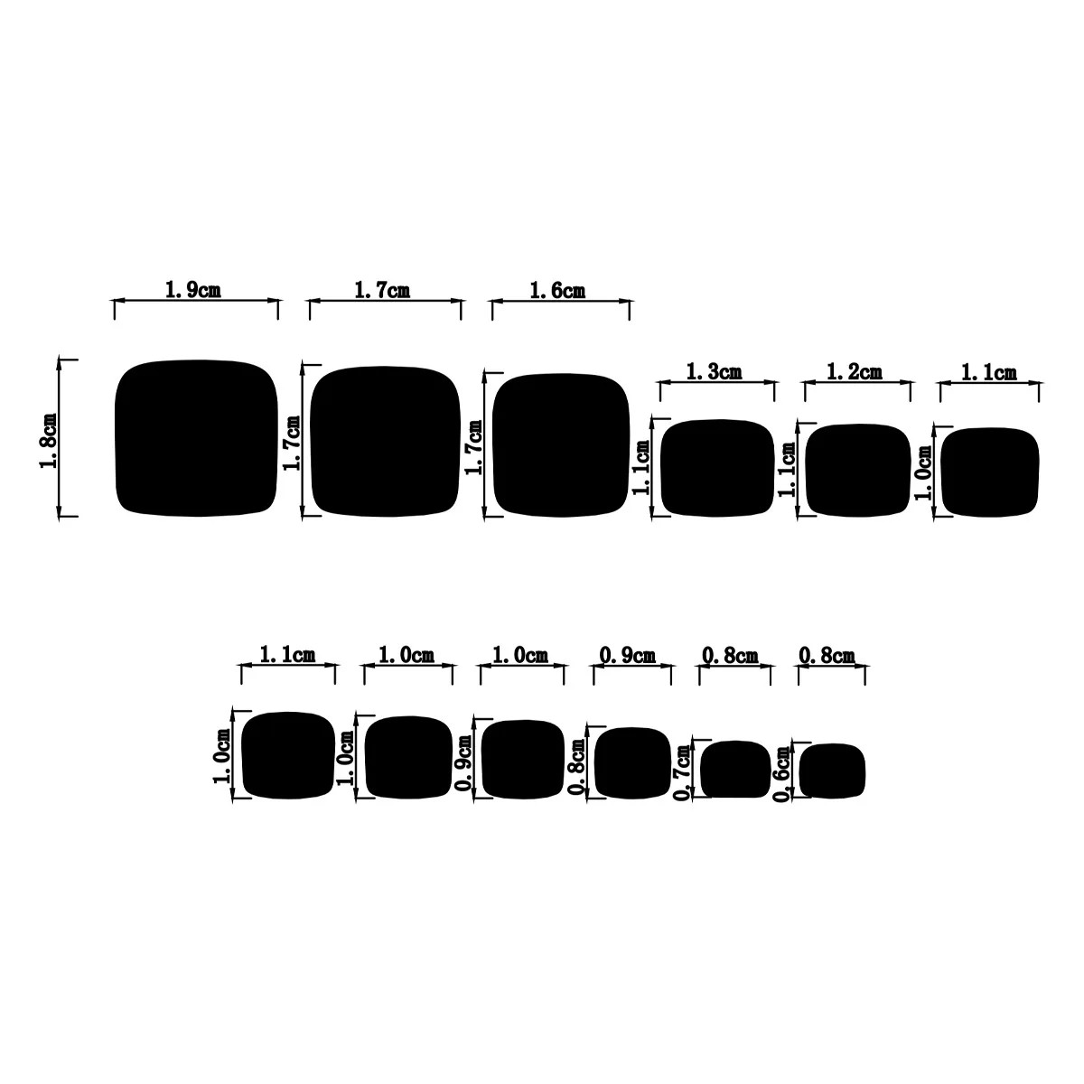 24pcs Matte Black Leaf Flower False Toenails Press on Toe Nails