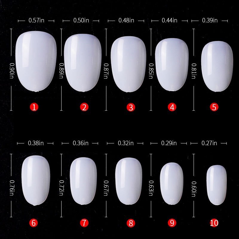 1000pcs Natural Round Shape Artificial False Nail Art Tips Full Cover Nails