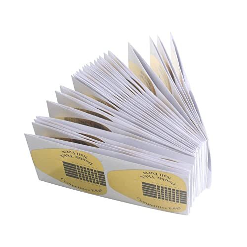 200Pcs Acrylic Nail Forms Sticker, Thick Nail Art Tips B-200Pcs Golden