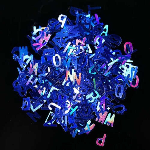 12 Colors Holographics Letter Nail Art Sequins Colorful UV Gel Decoration
