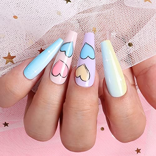 Long Fake Nails – Acrylic Coffin Shaped Clear Z6-Long Ballerina – Clear
