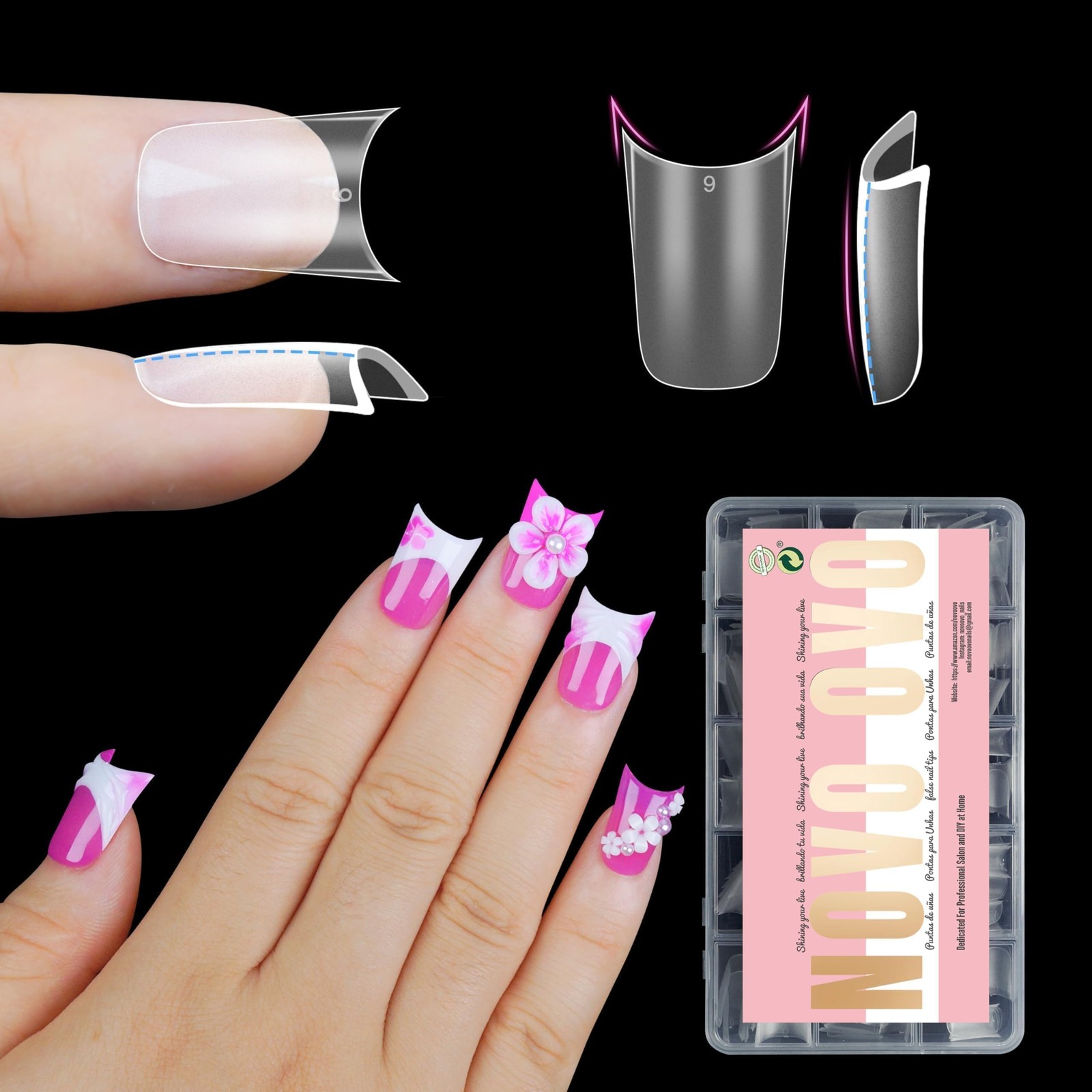 NOVO OVO Halloween Extra Thick Short, Short Duck Nails With Moon Curve 240