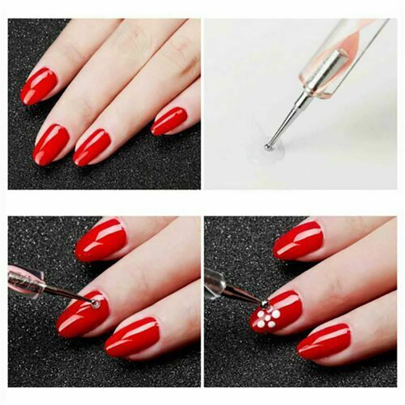 20Pcs Nail Art Design Dotting Painting Drawing Polish Brush Pen Tools UV Gel US