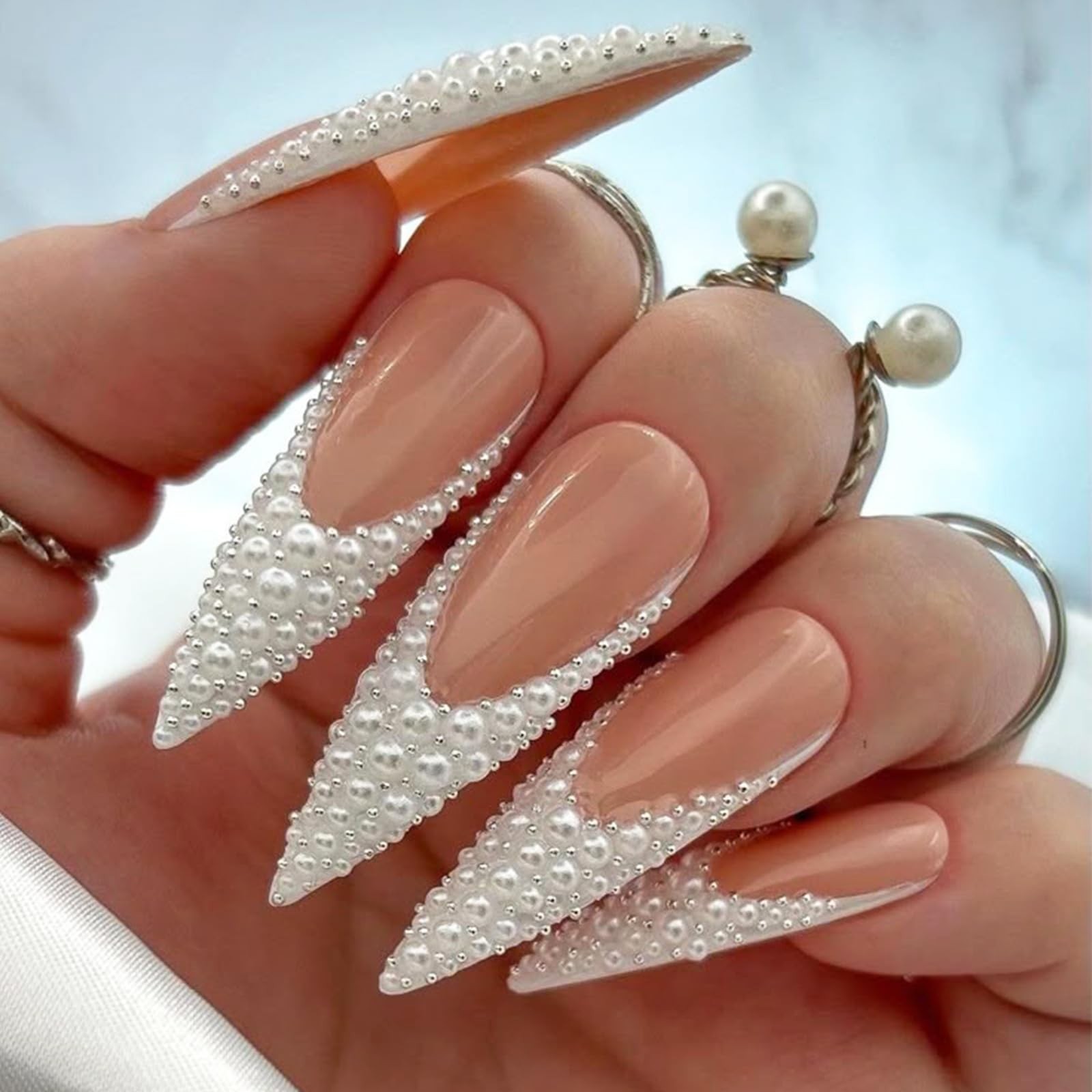 Canvalite Flatback Nail Pearls for Crafting, Multiple Sizes Half Pearls with …