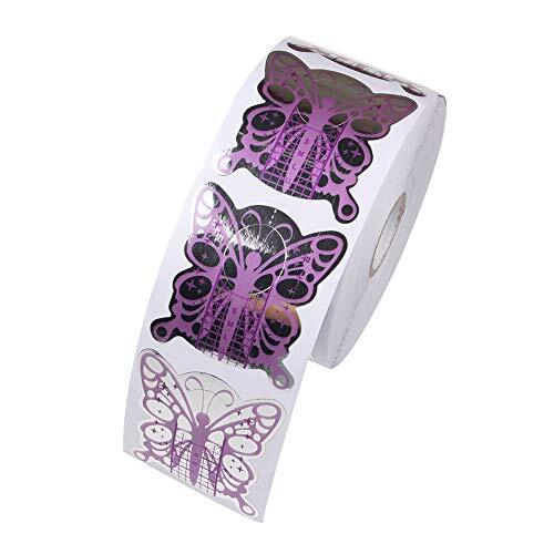 500Pcs Nail Form Pruple Bufferfly Shape Nail Art Guide Form Acrylic Tips UV
