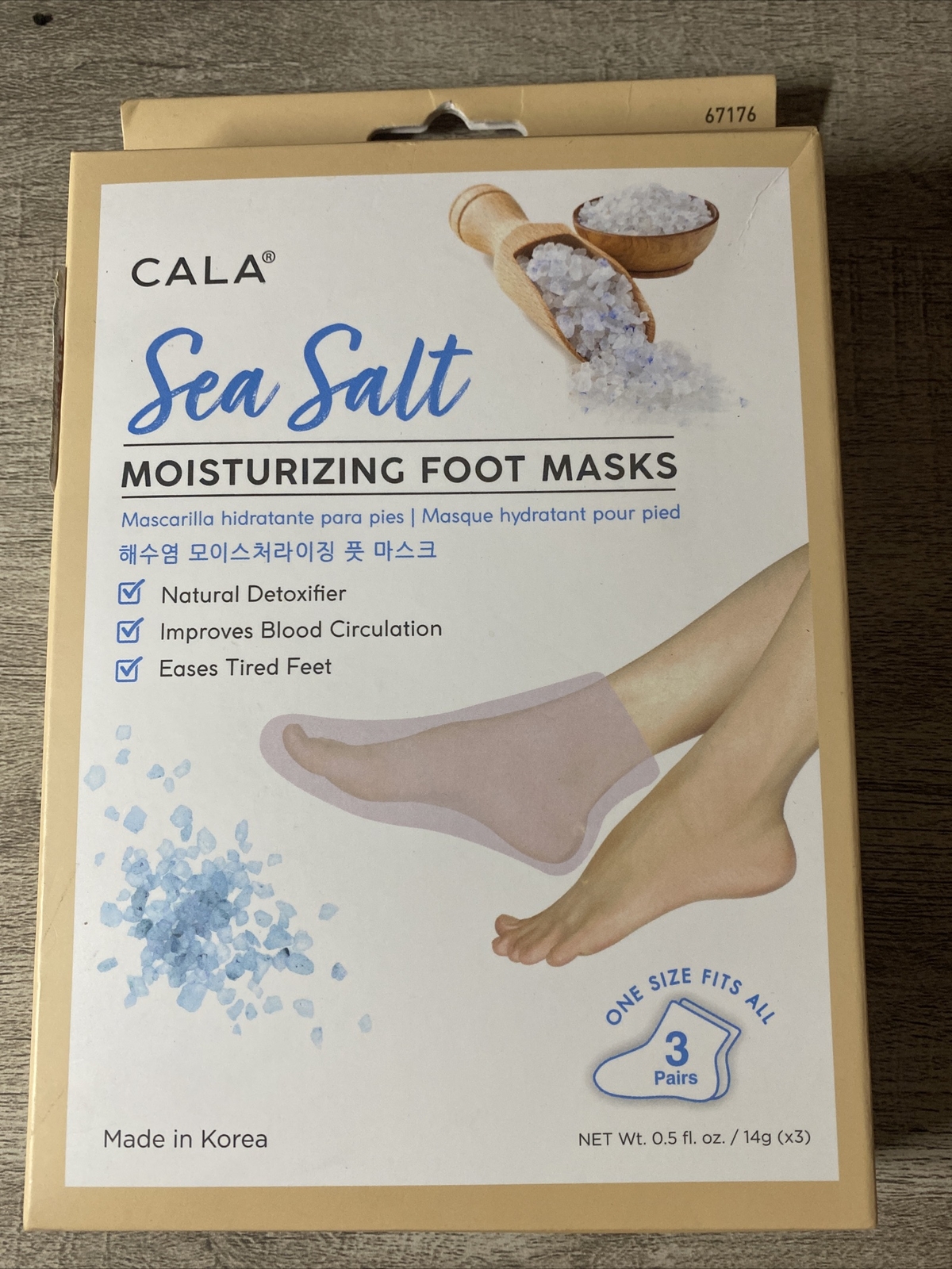 CALA Sea Salt Moisturizing Foot Masks, 3 count , Hydrating, Nourishing AMAZING