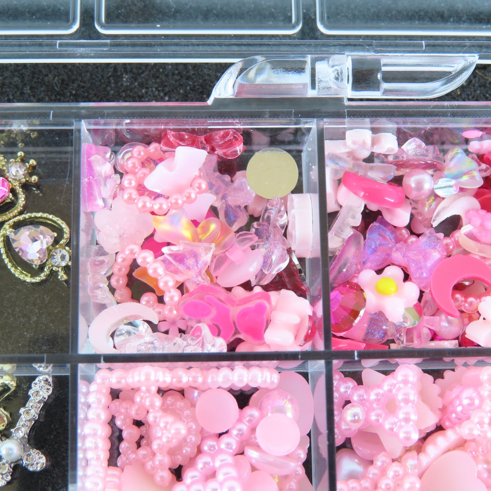 (5 BOXES) TATIWOO 3D NAIL ART CHARMS 24PCS PINK BOW HEART STAR BUTTERFLY DECALS