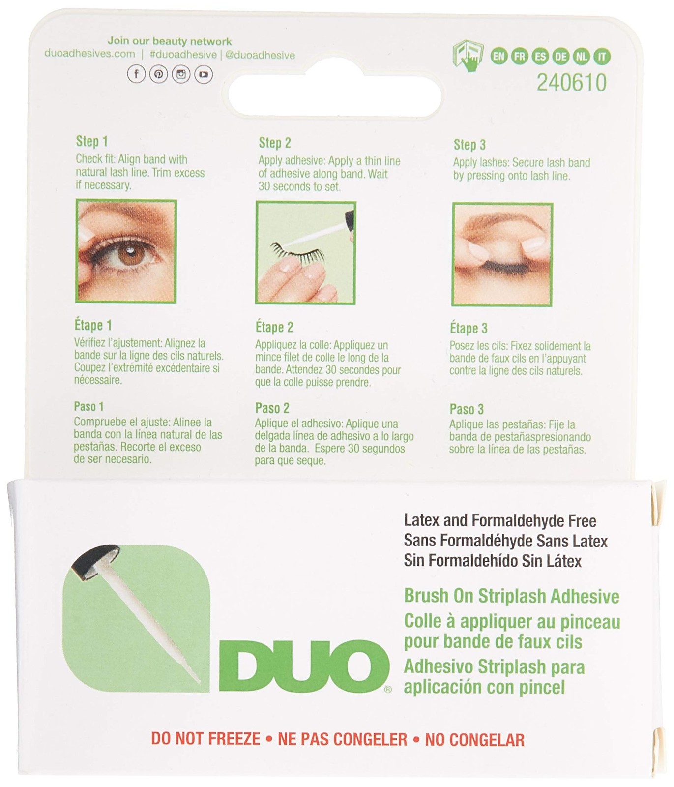 Duo Brush-On Striplash Adhesive White/Clear, 0.18 Ounce (Pack of 2)