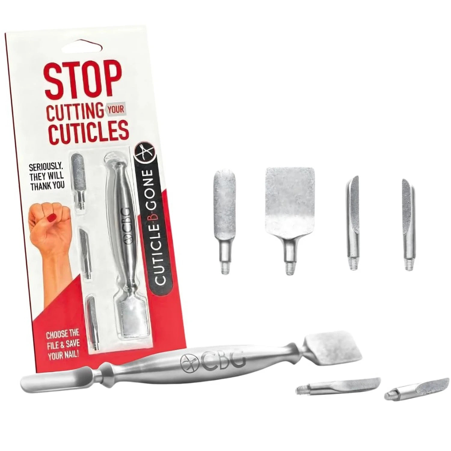 Nail Care & Cuticle Remover Tool with Interchangeable Attachments, At Home NEW