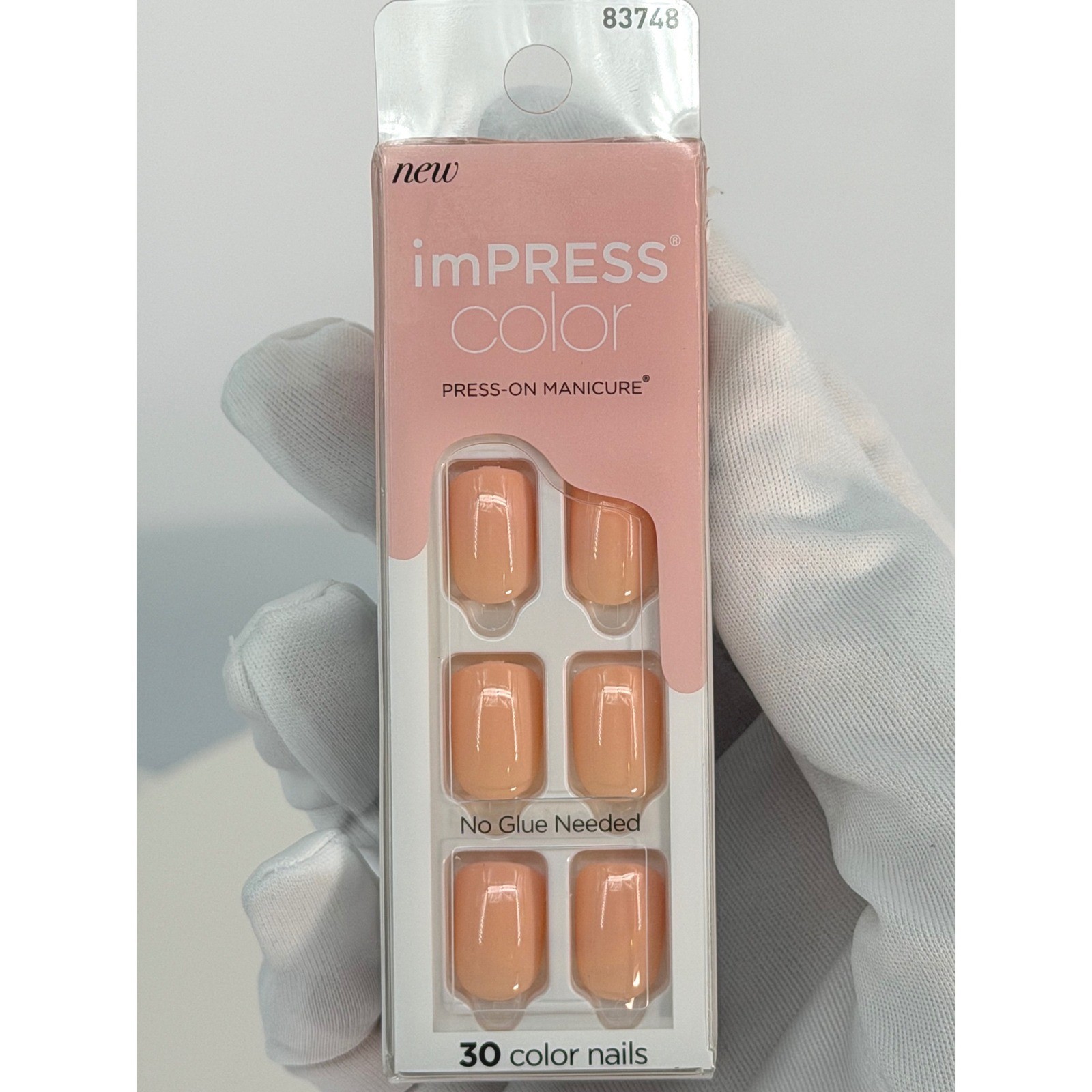 Kiss Impress Color Press On Manicure Peachy Nude 30 Nails Spring Neutral 93-44