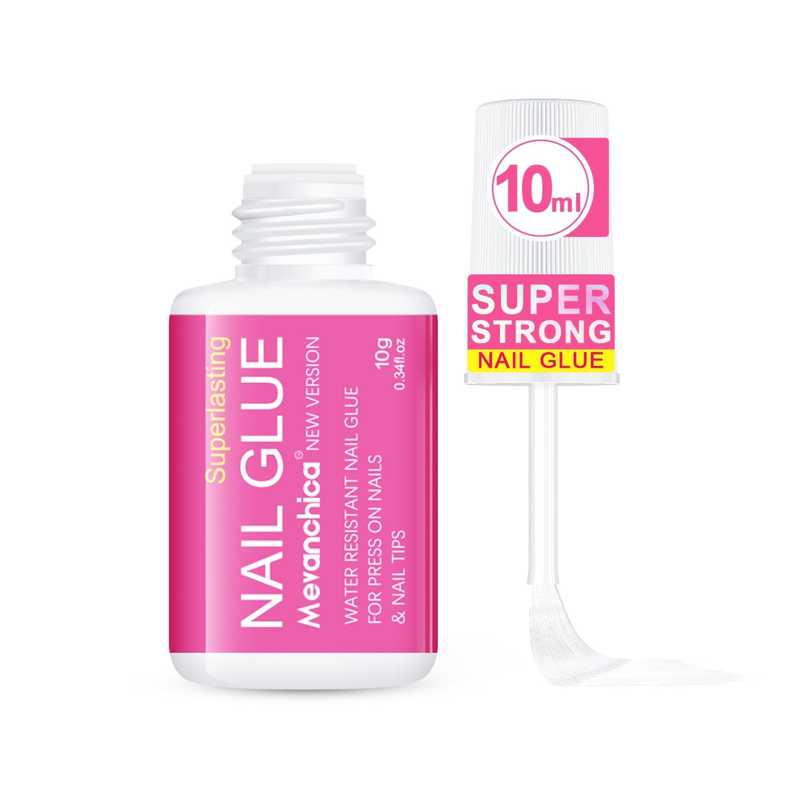Super Strong Nail Glue, Nail Tips & Acrylic Fingernails Brush Tip Applicator …