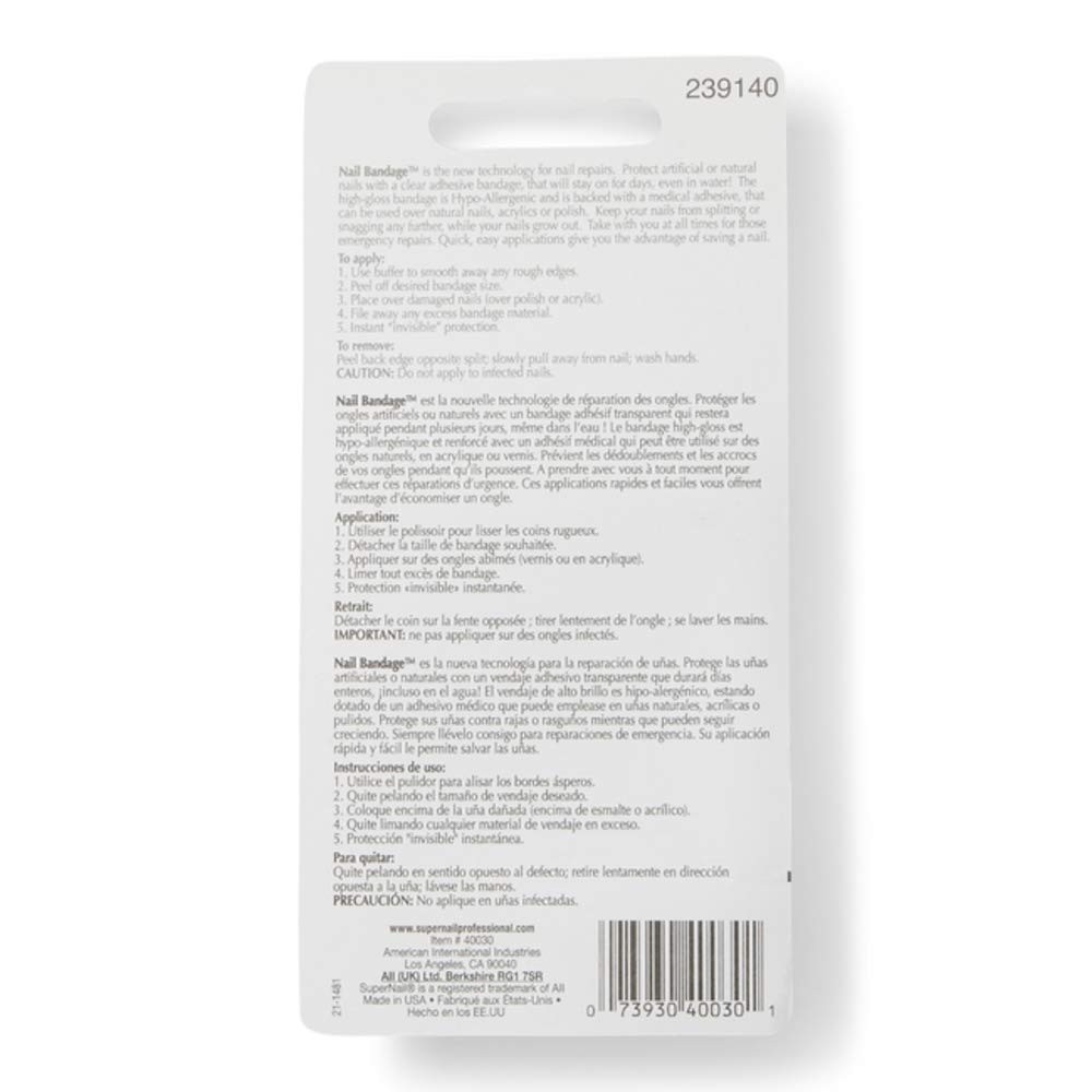 SuperNail 30 Count Bandages for Fast Nail Repair – Clear Finish & Easy Apply