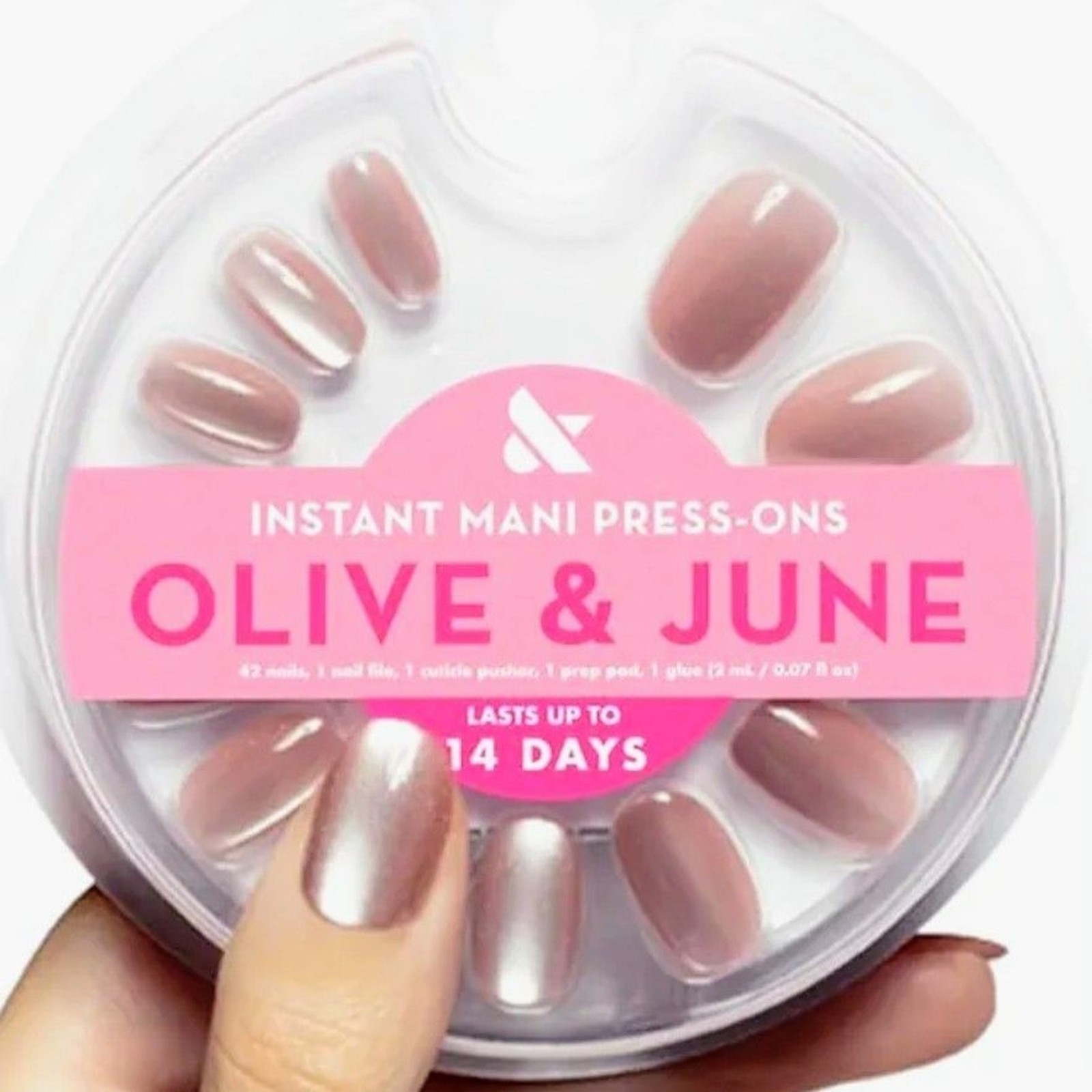 OLIVE & JUNE PRESS-ON NAILS Instant Mani HZ Velvet Shade Short Round Shape NEW
