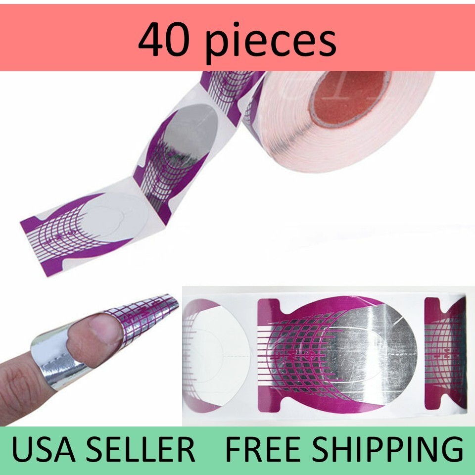 40 Nail Art Purple Guide Forms Acrylic/UV Gel Tips Extensions Manicure Stickers