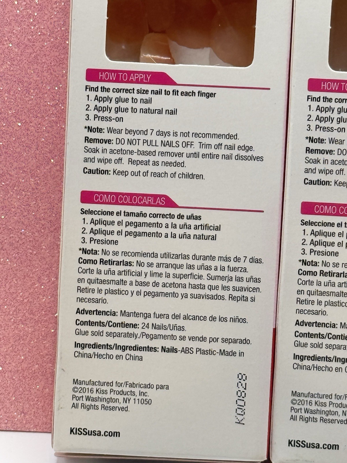 Kiss Salon French White On Pink Nail Bed Glue-On Nail Short 4pack