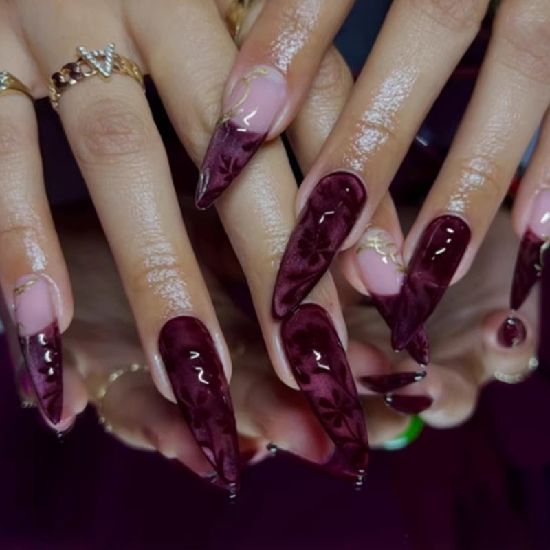 Instagram Inspired Artifical Nail 3D Cats Eye Night Vine Glowing Press Nail