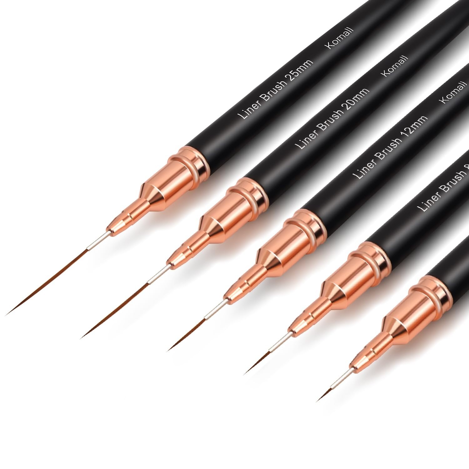 Metallic Nail Art Brushes, 5Pcs Liner Brush Set, UV Gel Polish Painting Art D…