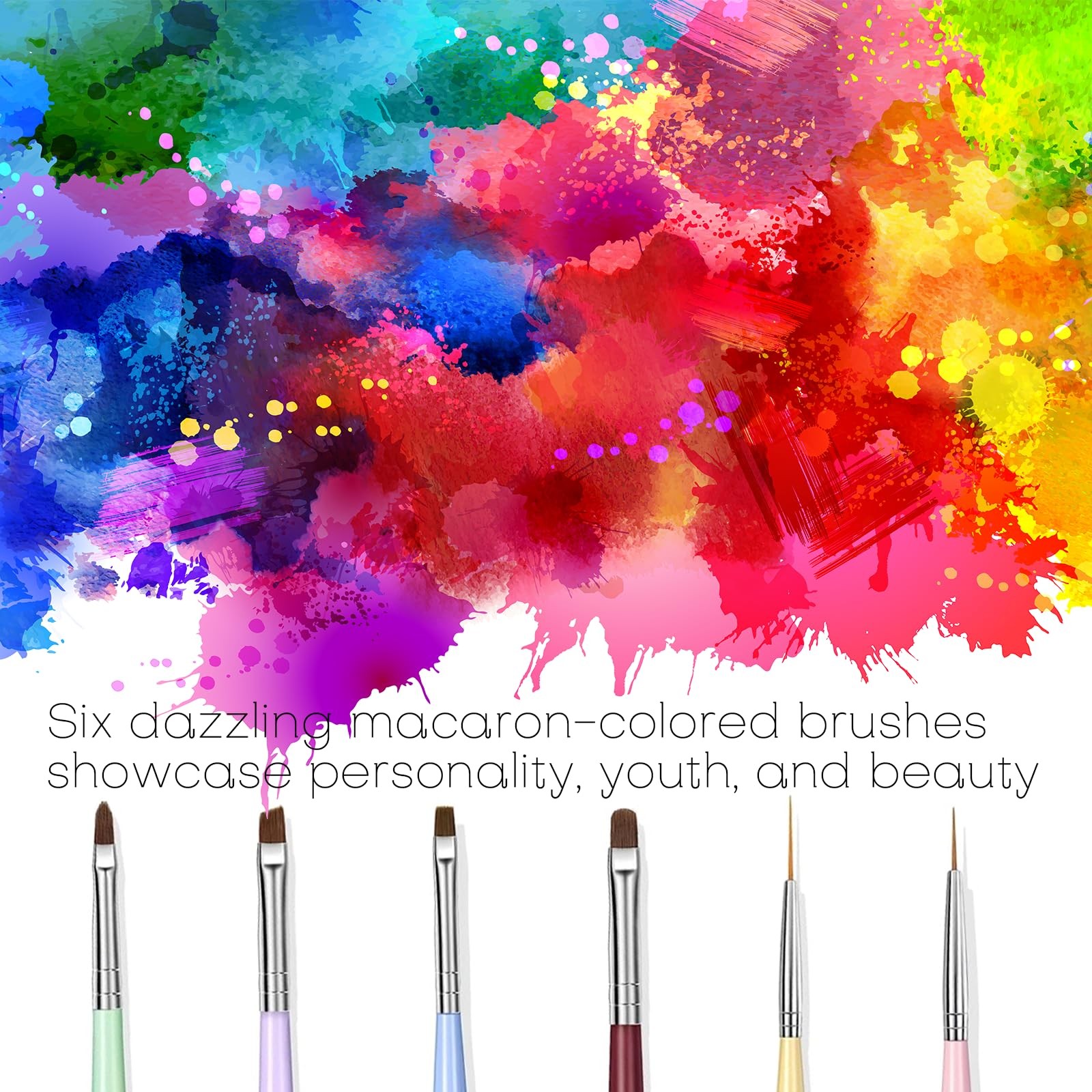 Nail Art Brushes Multi-Size Dotting Pens for DIY Art with Nail Polish Brush