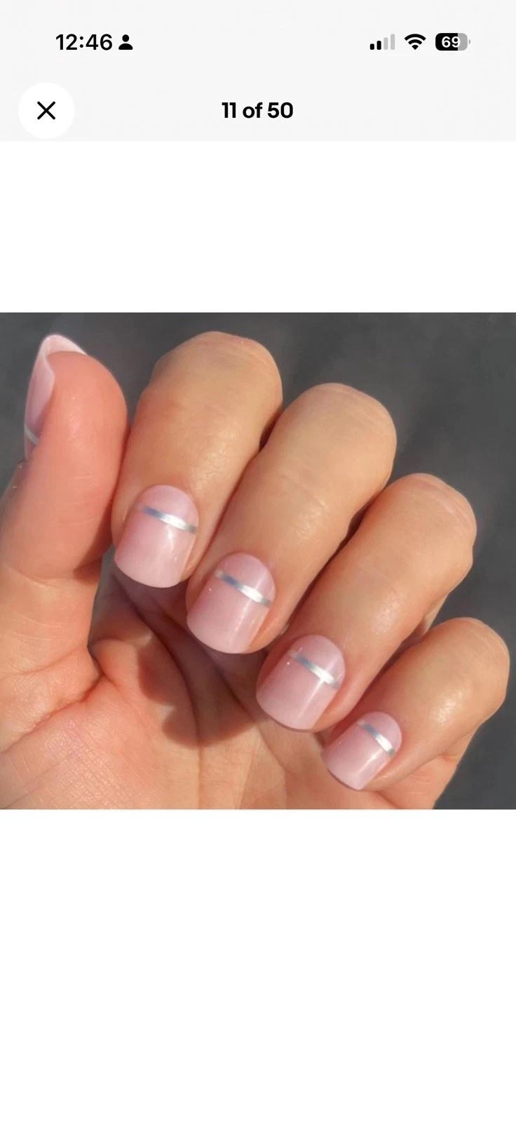 Red Aspen Nail Dashes Short Square Vern is Talented short square silver pink