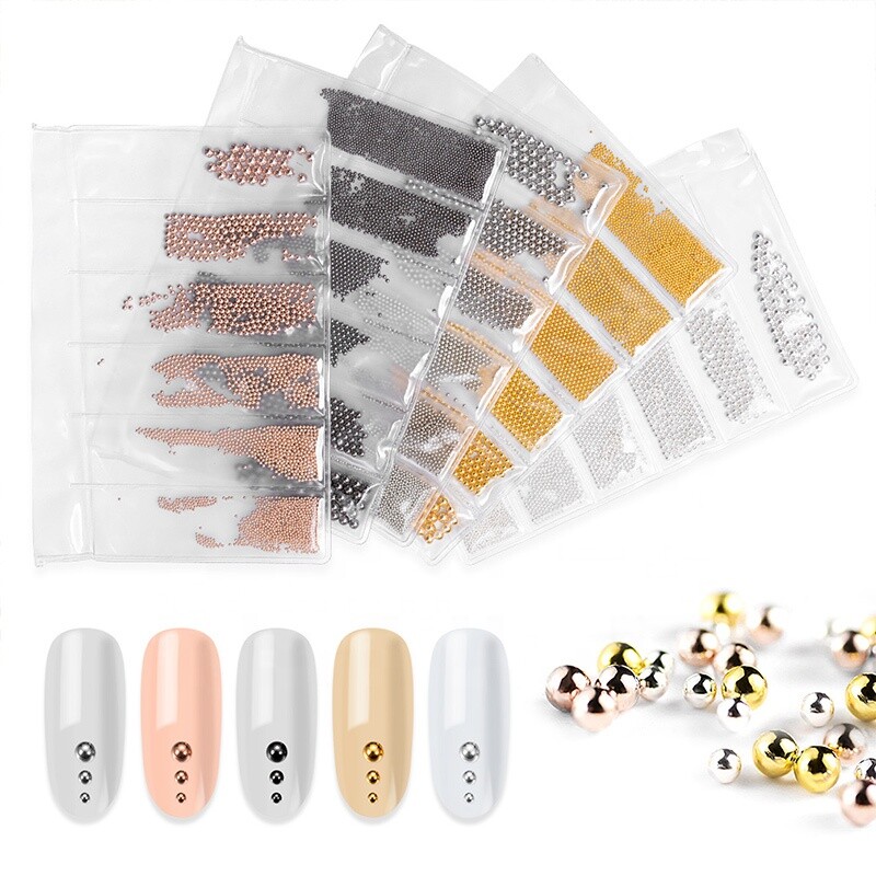 Mix sizes steel beads 3d metal nail art decoration nail accessories Jargod