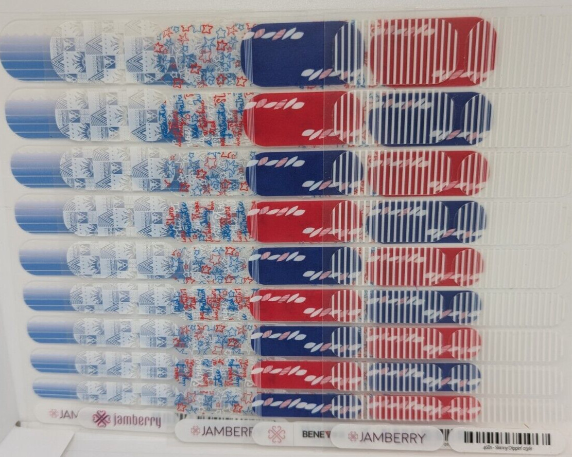 Jamberry Nail Wraps Full Sheets – America Boating 4th of July Ocean – Lot of 5