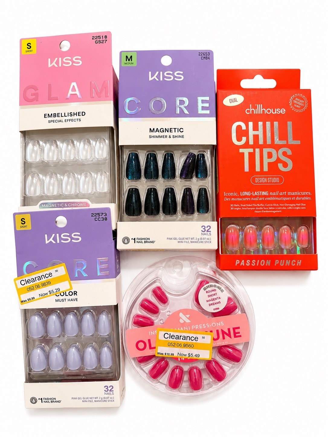 Press-On Nail Bundle – KISS, Chillhouse & Olive & June (5 Sets)