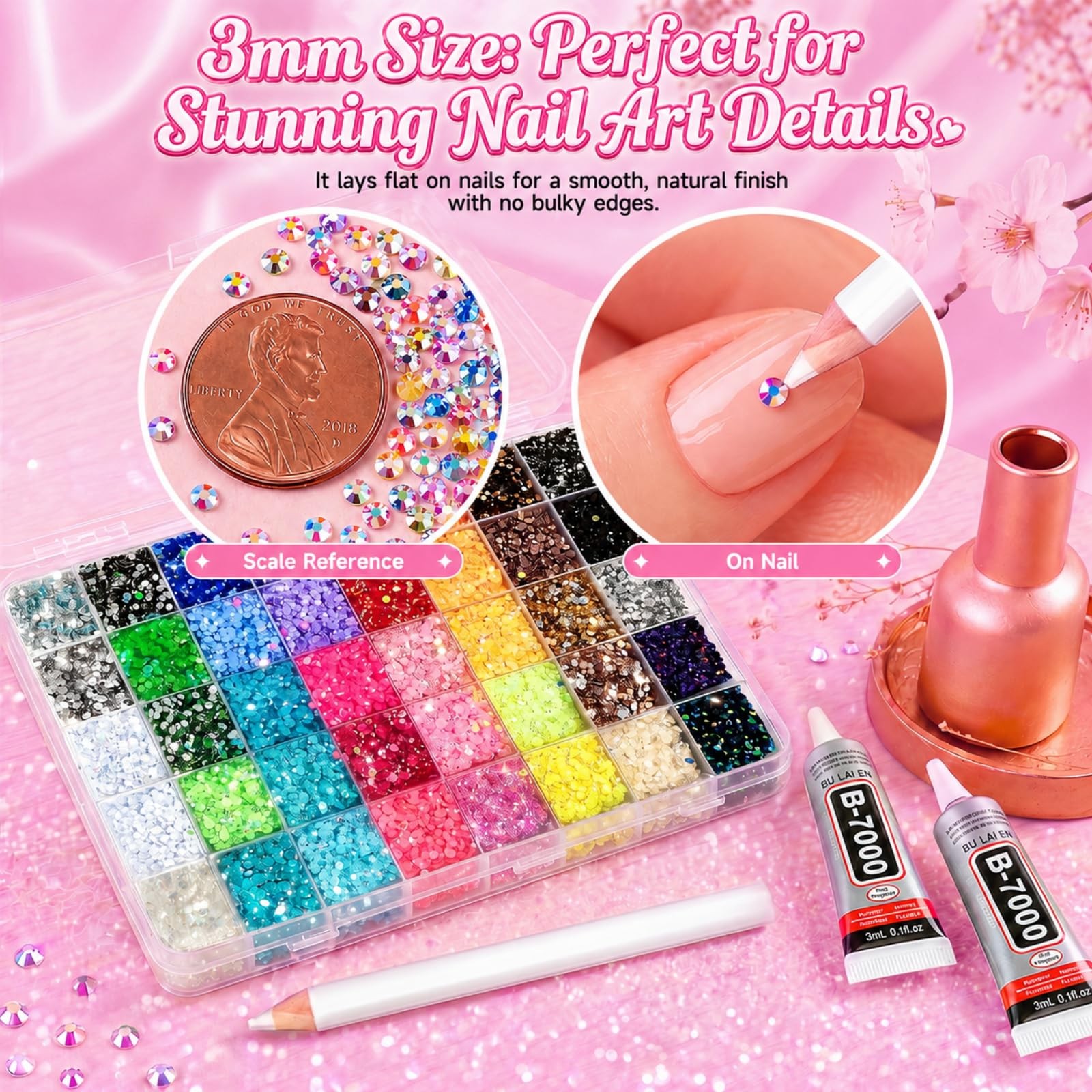 40000Pcs Bedazzling Kit, 40 Mix Colors Rhinestones Gems for Bedazzled Kits, A…