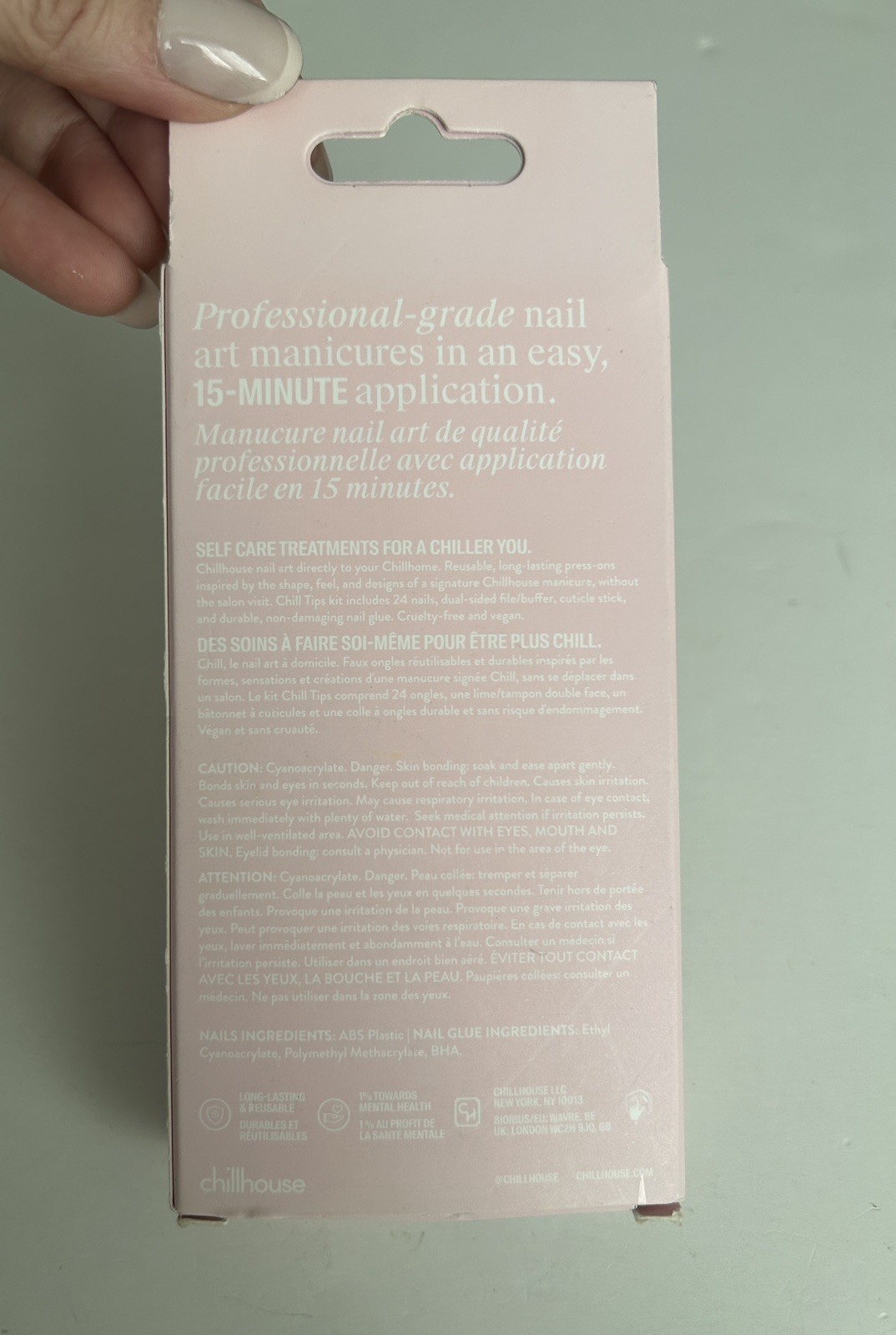 Chillhouse Chill Tips Press-On Nails – Sugar Baby – Pink Ombré