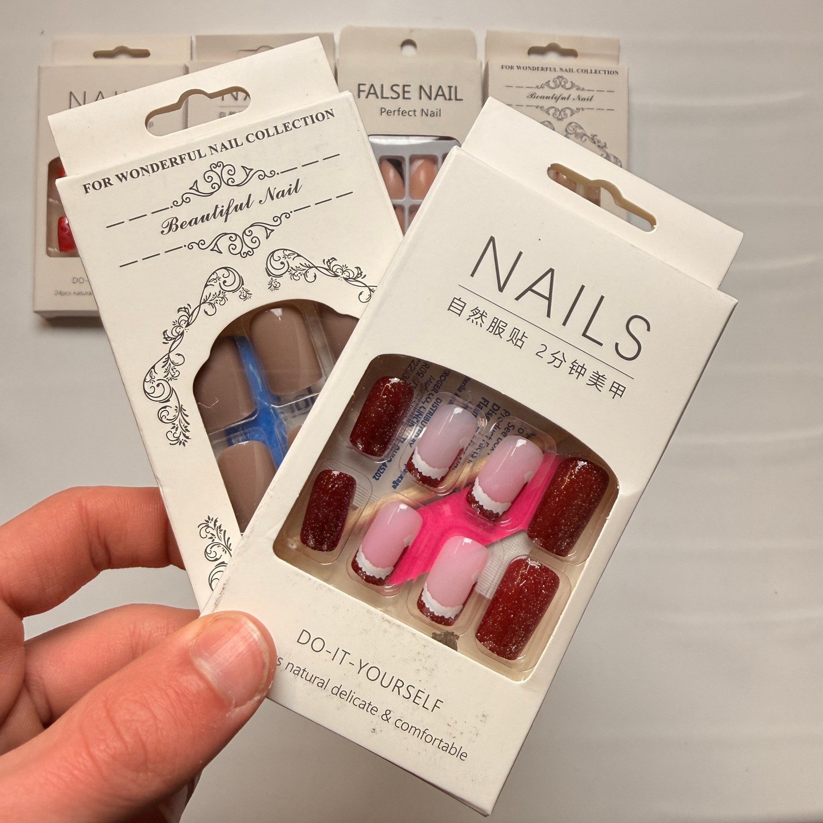 Lot of 10 Pack of 24 New False Press On Nails Assorted Designs and Colors №N46