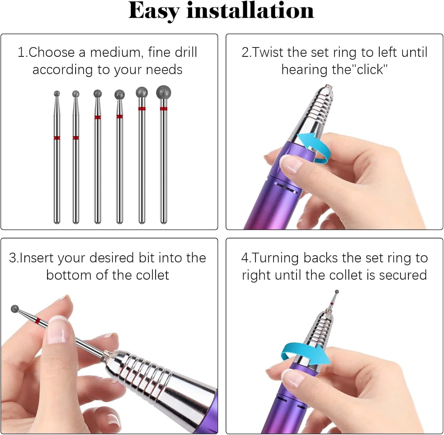 Nail Drill Bits Cuticle Nail Drill Bit Tapered Cuticle Drill Bits